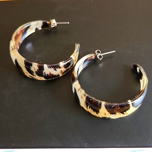 Animal print hoop earrings